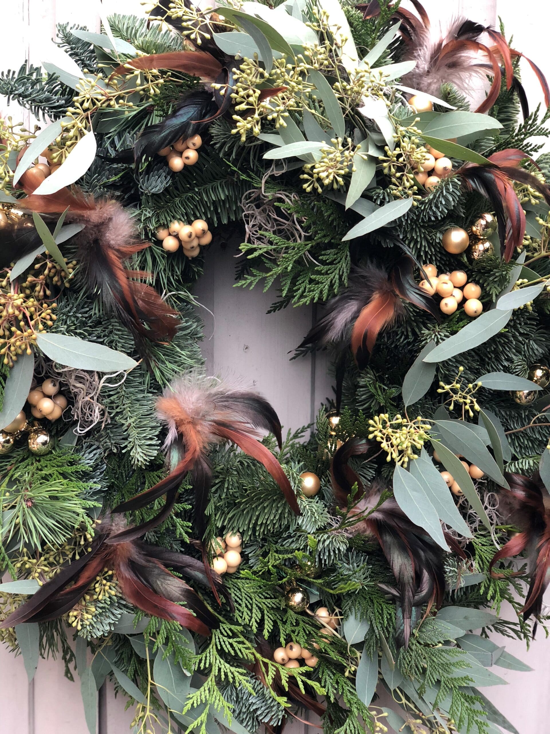 christmas wreath making workshop in london - megan's restaurants